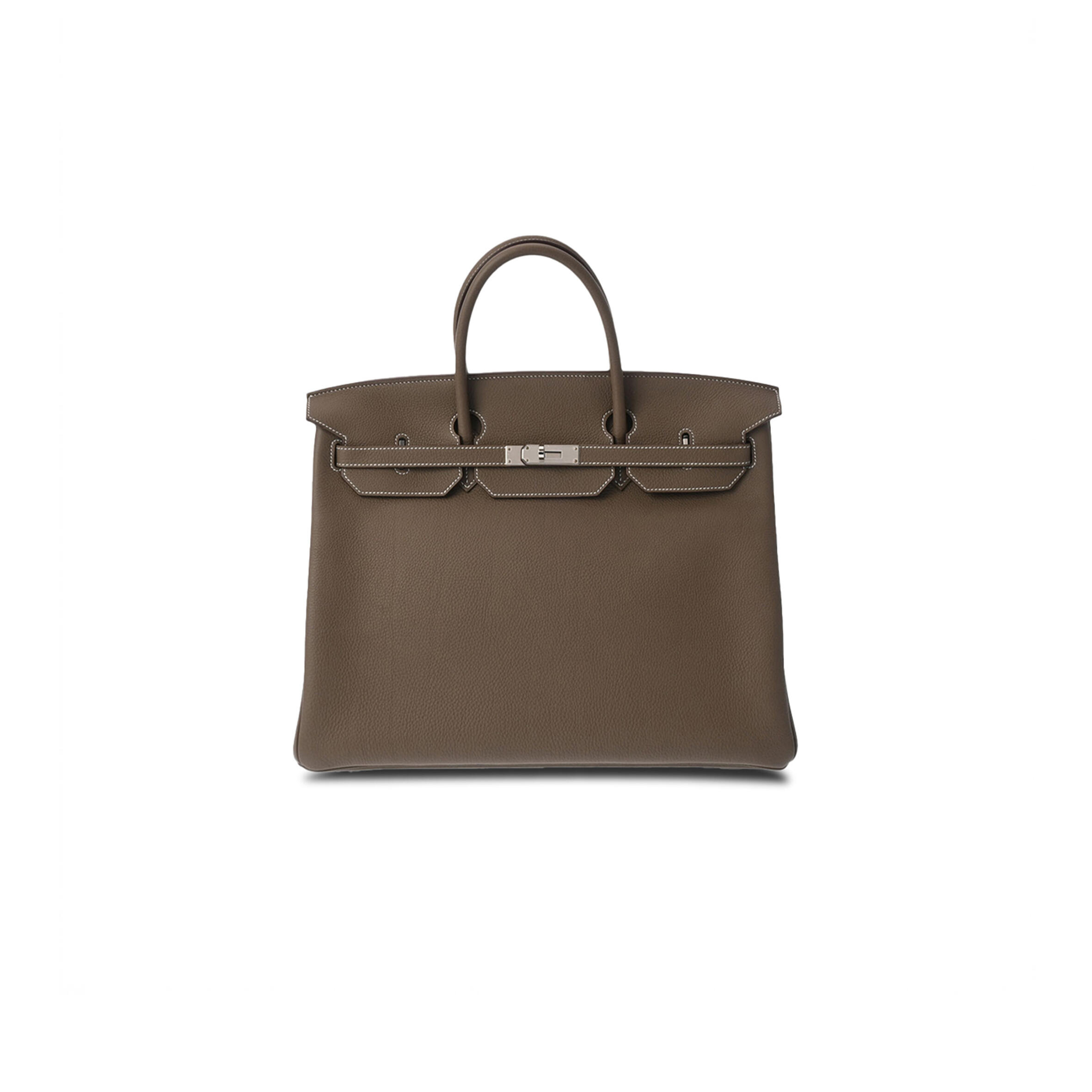 H**me5 BIRKIN 35 EPSOM LEATHER ELEPHANT GREY SILVER BUCKLE BAG 543471 (35*28*18cm) Master Quality